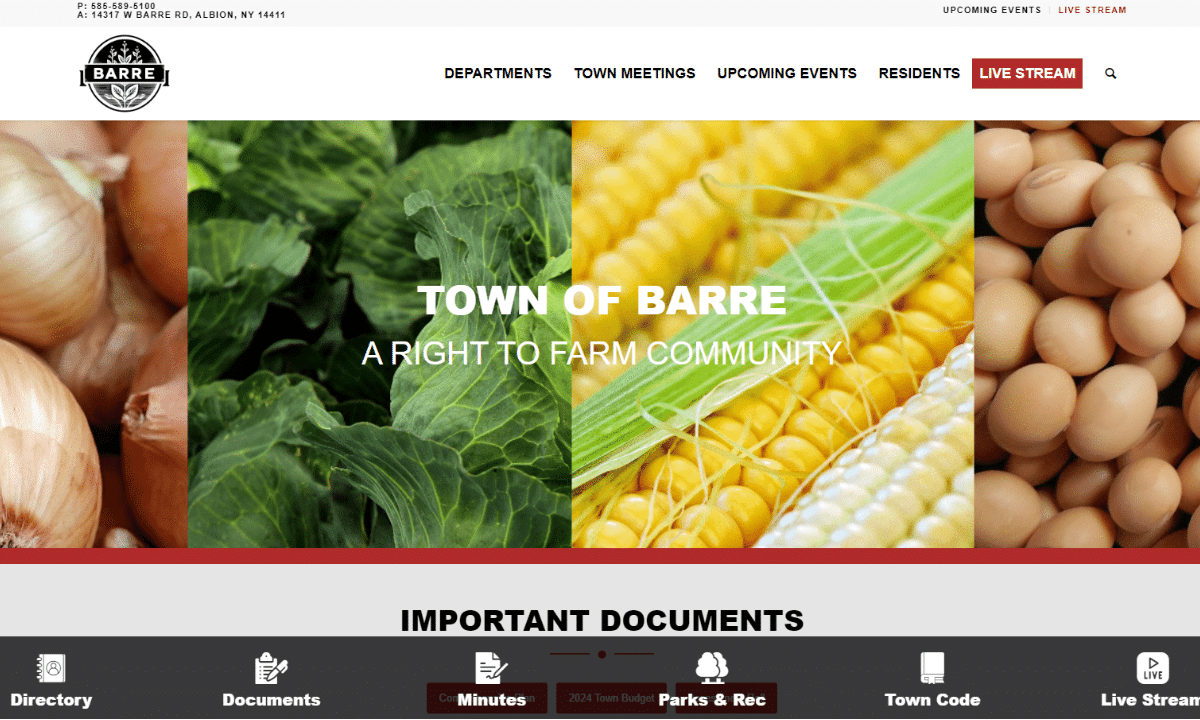 Website Design - Town of Barre, NY