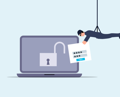 Free attack unsecured laptop vector